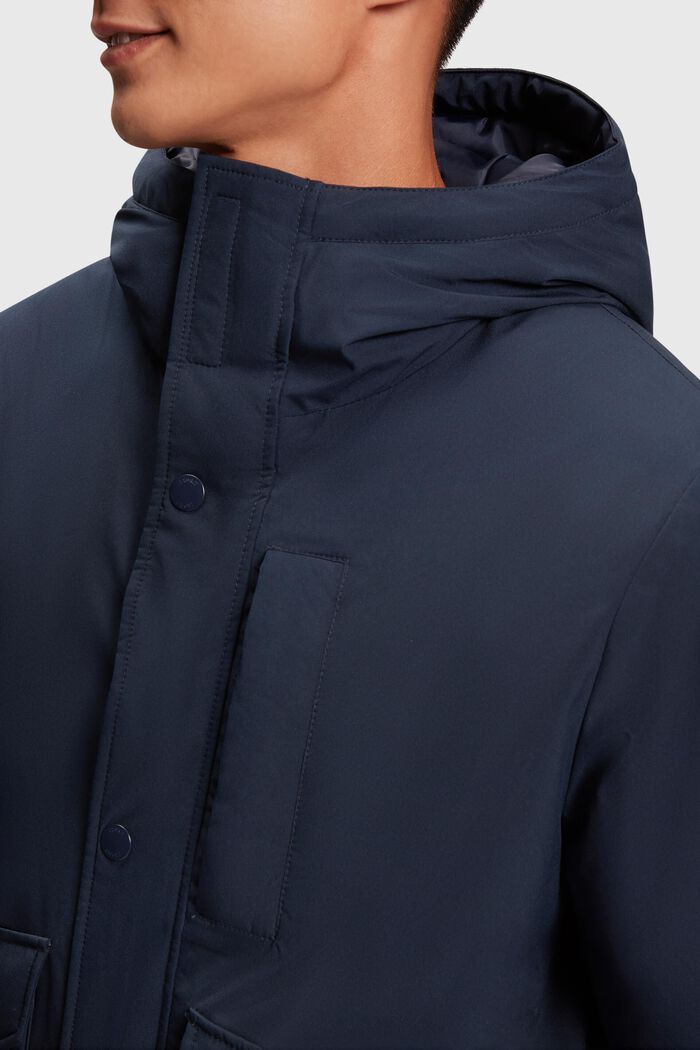 Down jacket with flap pockets, NAVY, detail image number 2