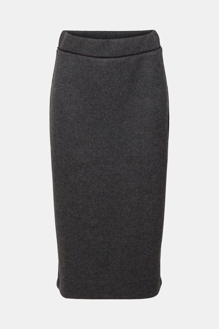 Rib knit pencil skirt, ANTHRACITE, detail image number 2