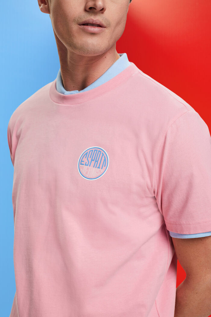 胸前LOGO標誌印花棉質T恤, 粉紅色, detail image number 2