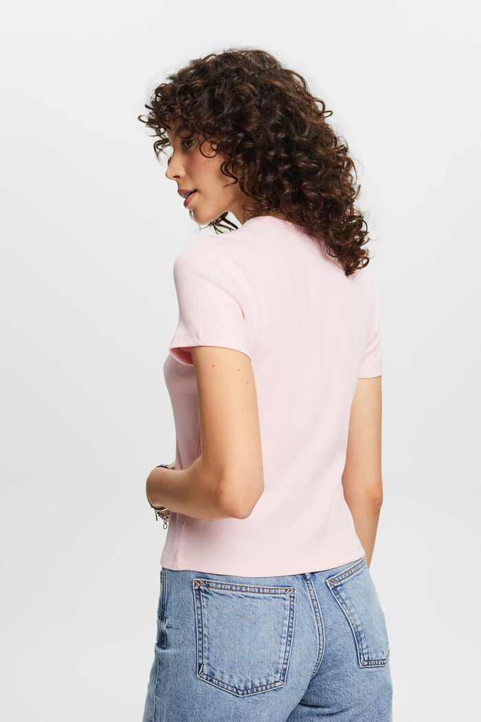 羅紋平織布T恤, 淺粉紅色, detail image number 3