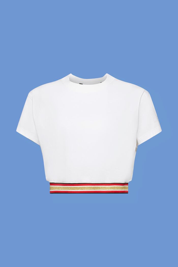 短款條紋T恤, 白色, detail image number 5