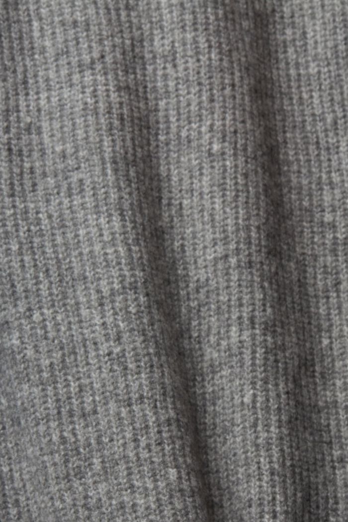 麻花針織樽領針織上衣，羊毛混紡, 灰色, detail image number 1