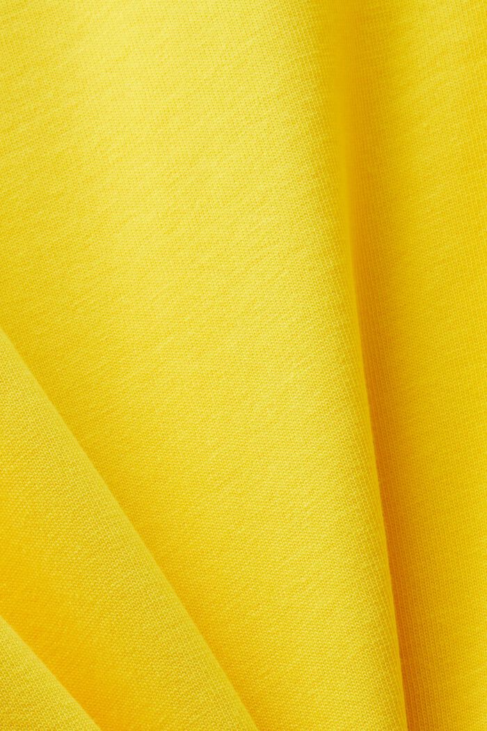 100%純棉厚平織布LOGO標誌T恤, 黃色, detail image number 5