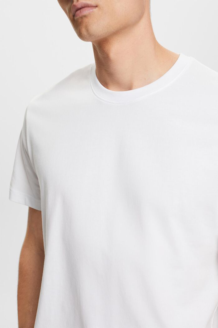 100%純棉平織布圓領T恤, 白色, detail image number 2