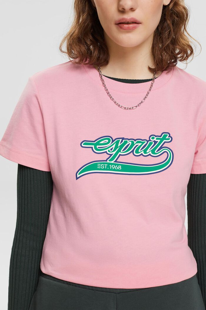 LOGO標誌印花棉質T恤, 粉紅色, detail image number 2