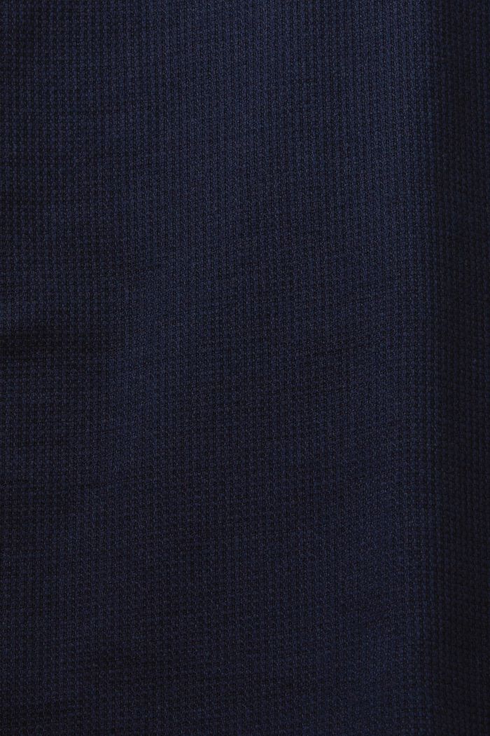 100%純棉紋理感修身恤衫, 海軍藍, detail image number 4