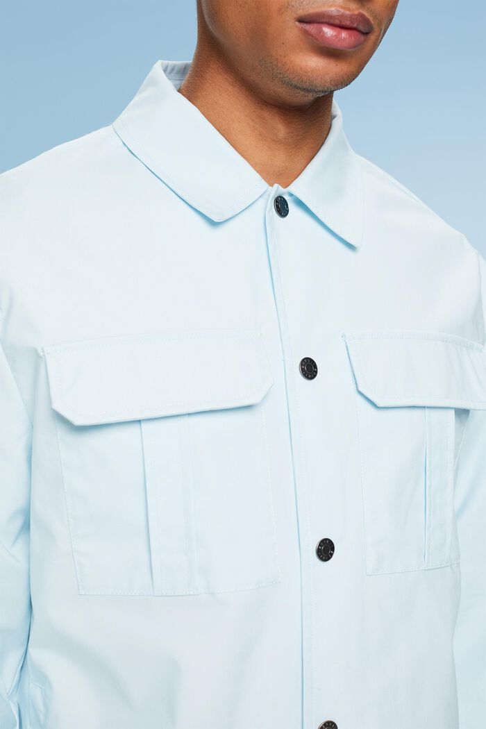 斜紋布恤衫式外套, 淺藍色, detail image number 3