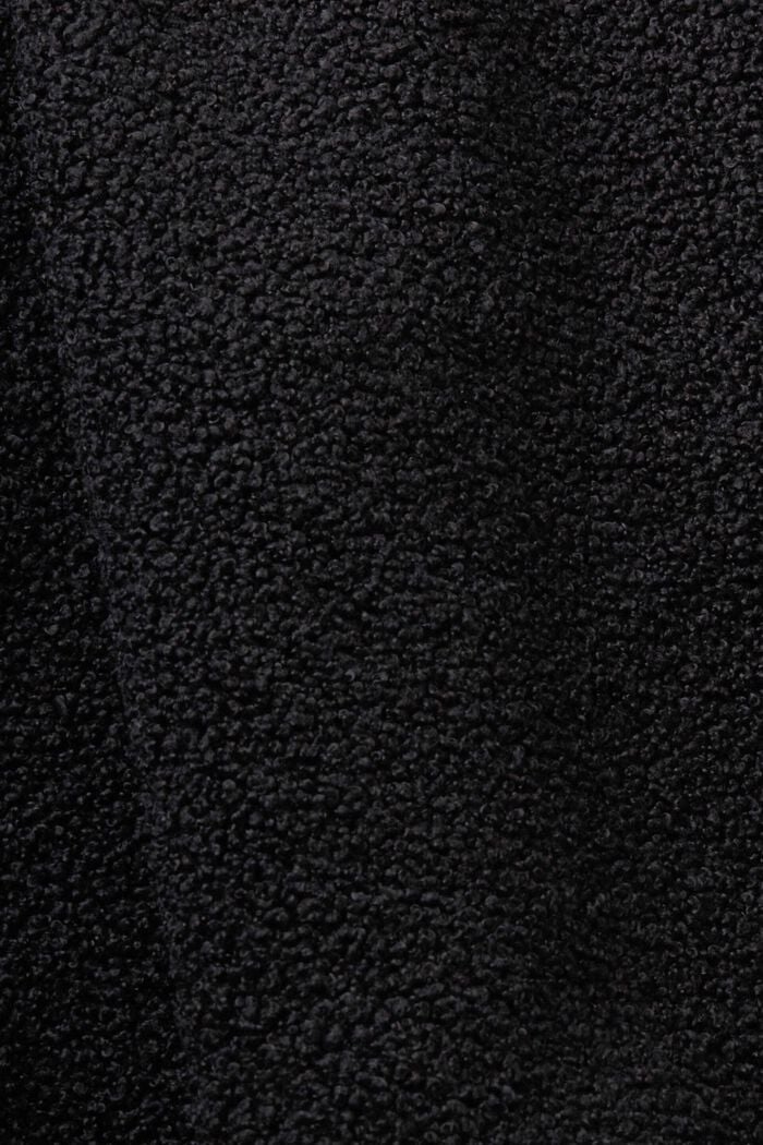 混合材料半拉鏈衛衣, 黑色, detail image number 6