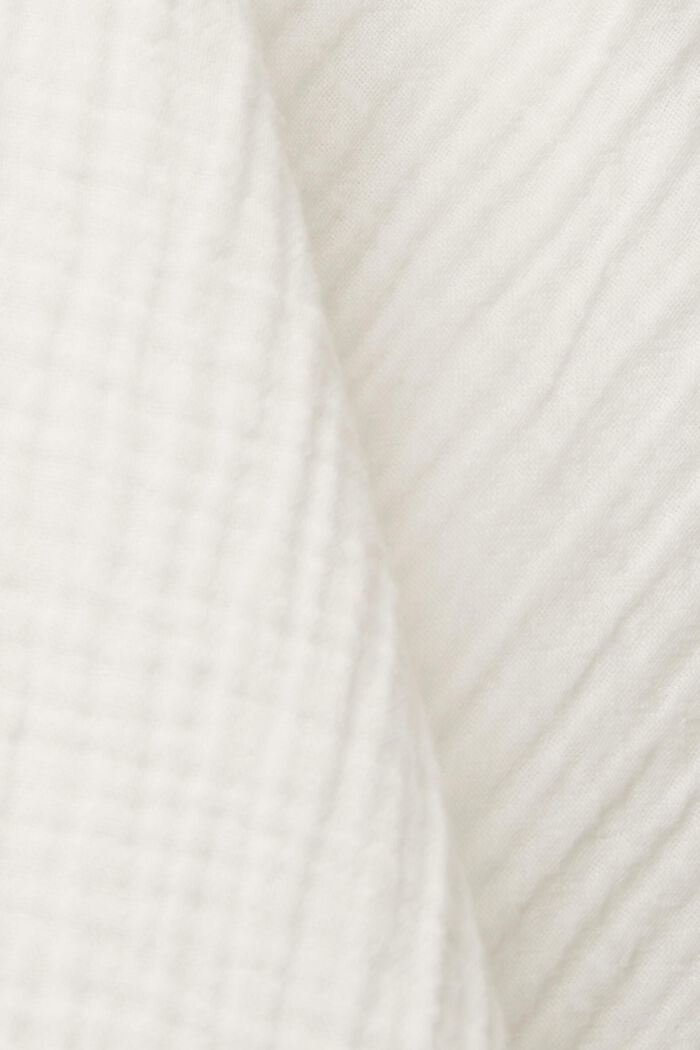 紋理質感棉質女裝恤衫, 白色, detail image number 4