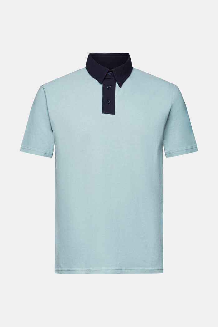 Cotton Pique Polo Shirt, LIGHT BLUE, detail image number 5