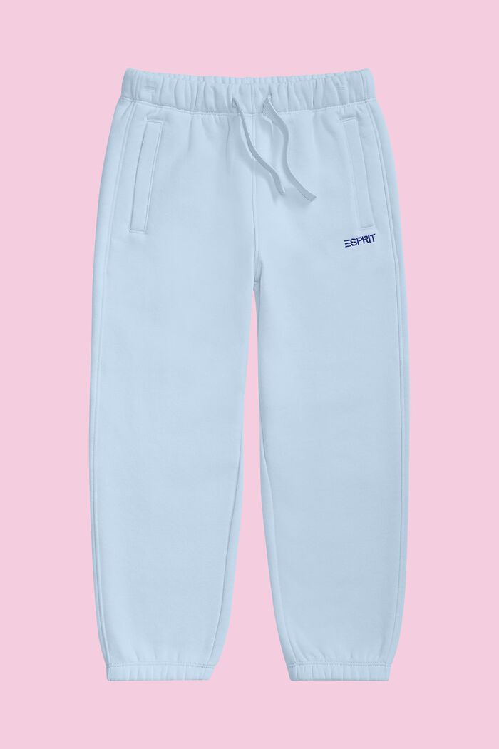 棉質混紡LOGO標誌運動褲, 淺藍色, detail image number 1