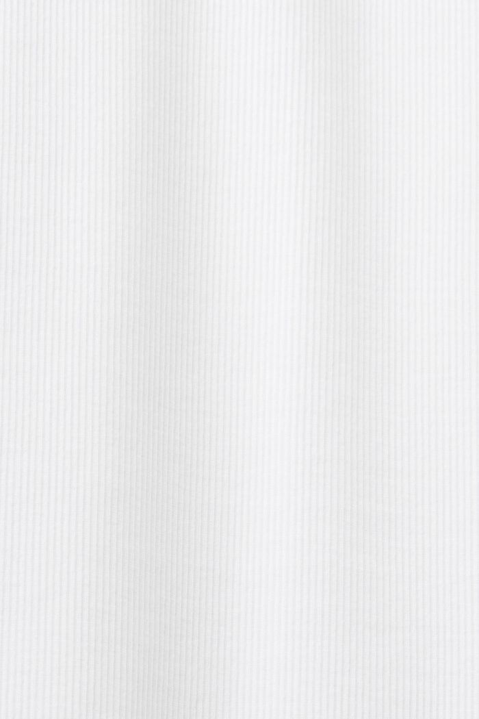 ‌彈力棉羅紋平織布中長款連身裙, 白色, detail image number 5
