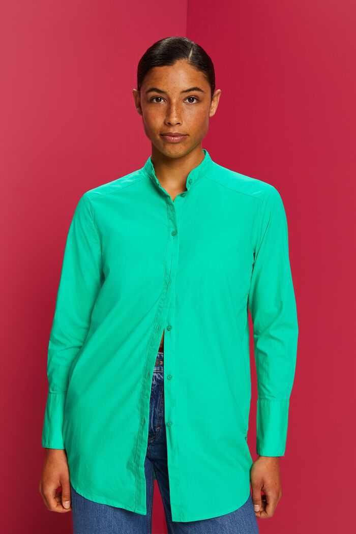 圓領有機棉女裝恤衫, 淺綠色, detail image number 0