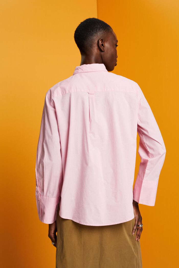超大廓形白色棉質恤衫, 淺粉紅色, detail image number 3
