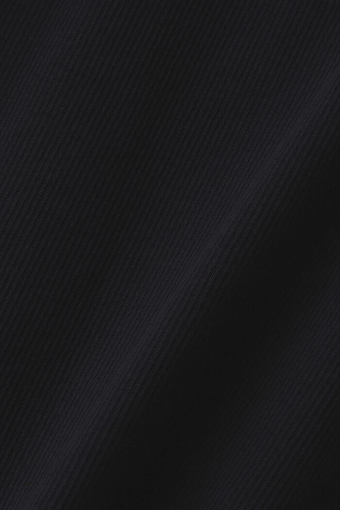 羅紋平織布連身裙, 黑色, detail image number 5