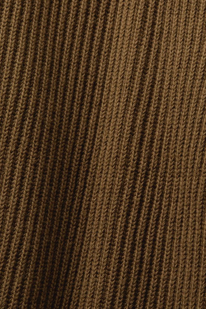 ‌羅紋針織V領開衫, 軍綠色, detail image number 4