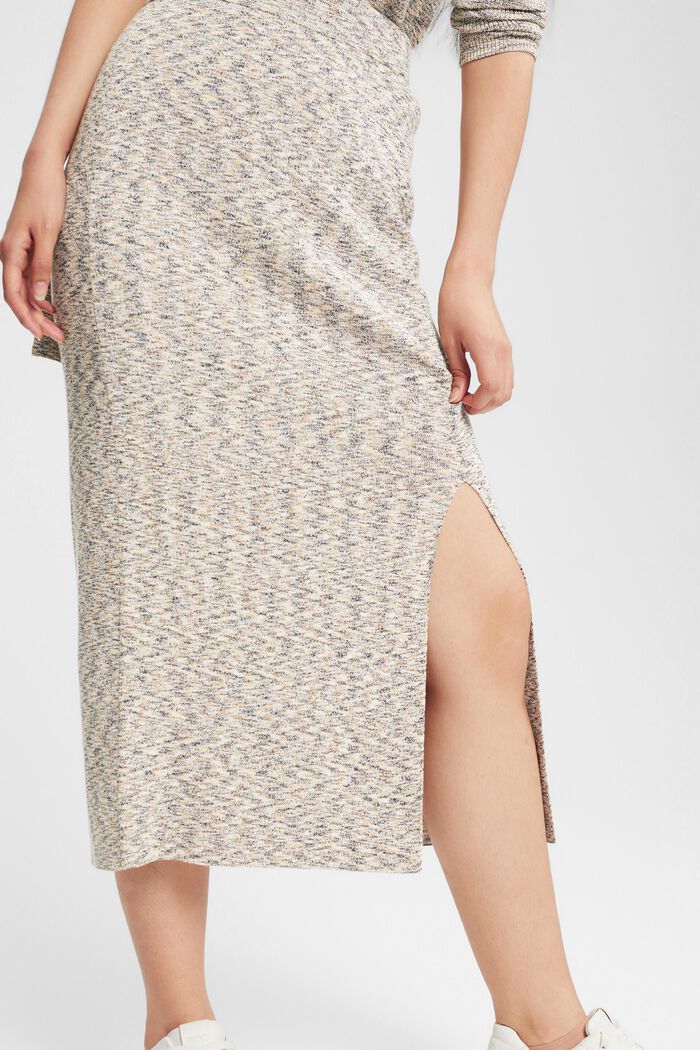 Multicoloured knit skirt, CREAM BEIGE, detail image number 0