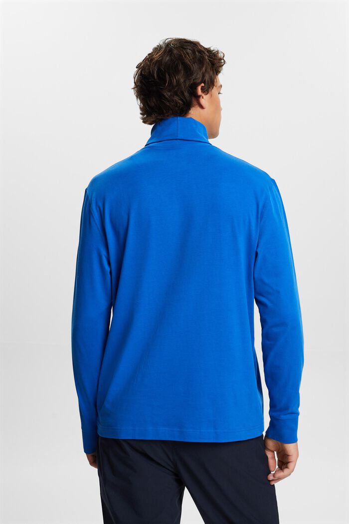 棉質長袖樽領上衣, 藍色, detail image number 4