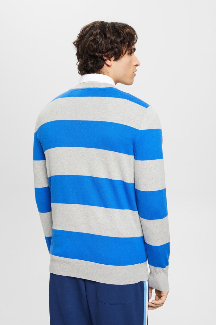 Striped knit jumper with cashmere, LIGHT GREY, detail image number 3