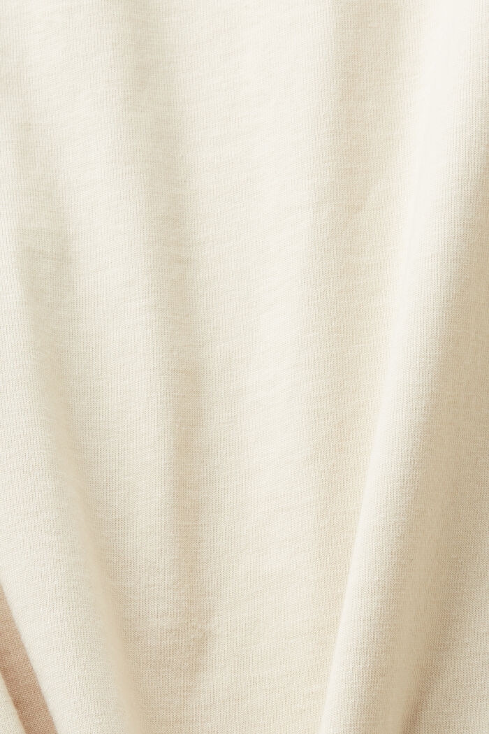 Cotton t-shirt with logo breast print, LIGHT TAUPE, detail image number 4