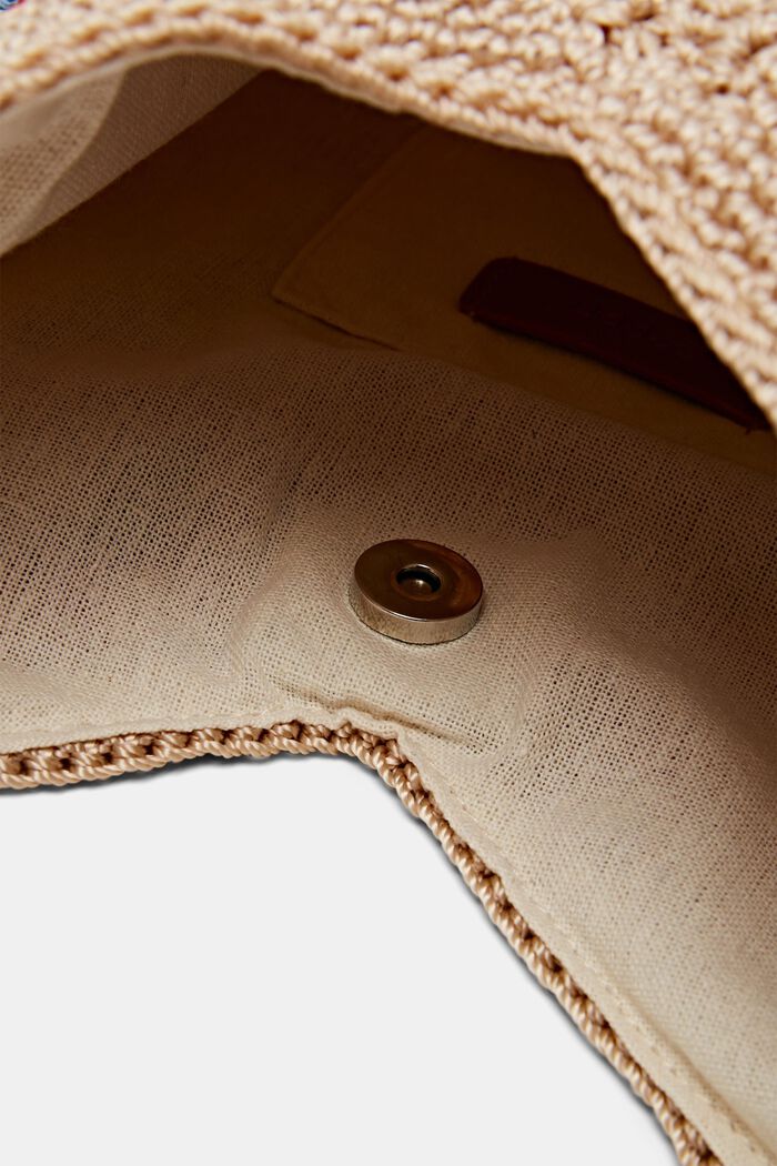 ‌鉤編手挽袋, 米色, detail image number 3