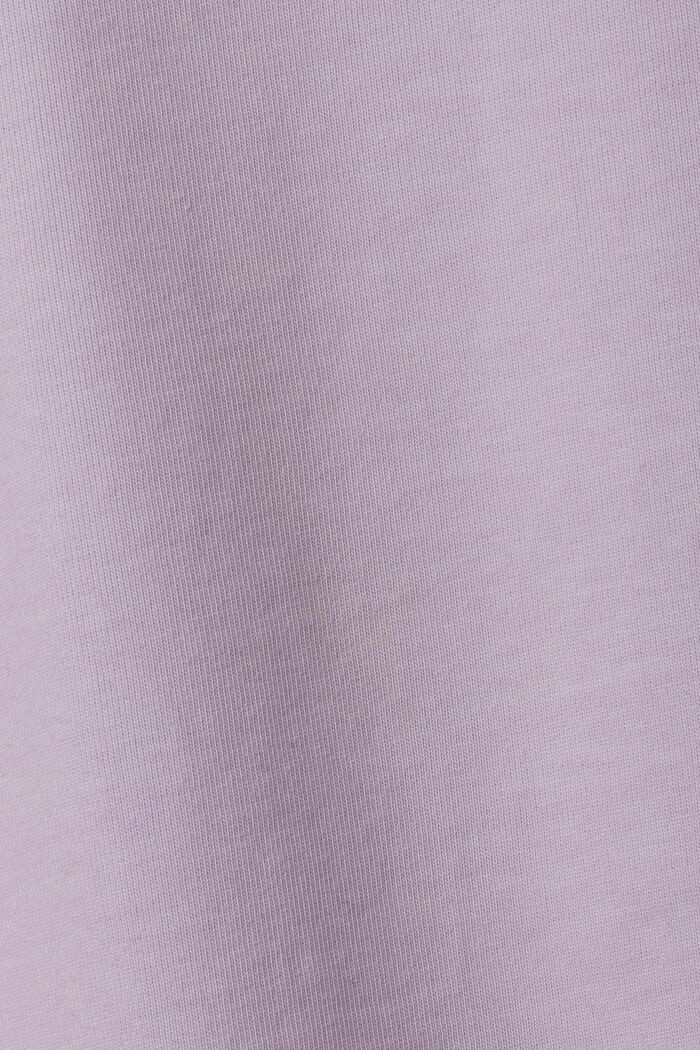 ‌超大廓形棉質平織布LOGO標誌T恤, 淡紫色, detail image number 7