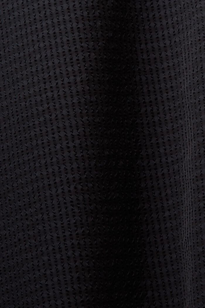 紋理感長袖恤衫, 黑色, detail image number 4
