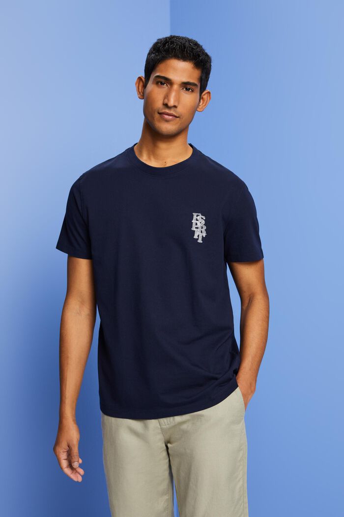 純棉LOGO標誌T恤, 海軍藍, detail image number 0