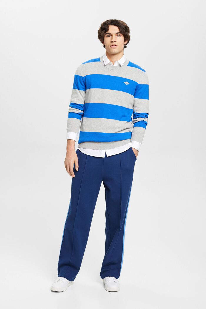 Striped knit jumper with cashmere, LIGHT GREY, detail image number 1