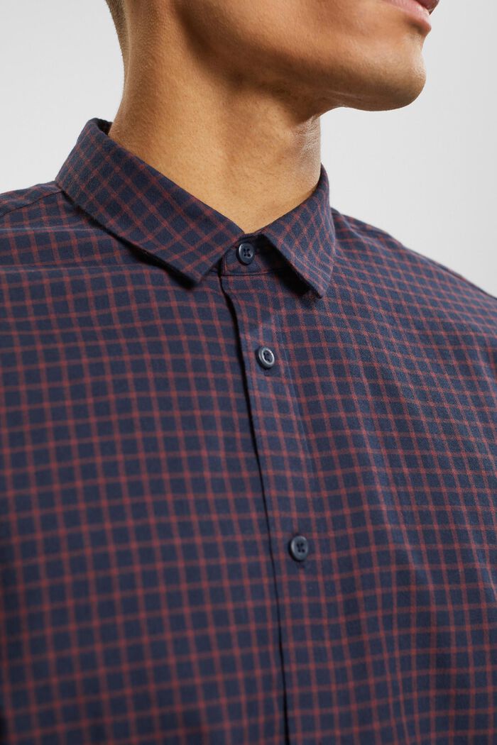 格紋修身恤衫, 海軍藍, detail image number 2