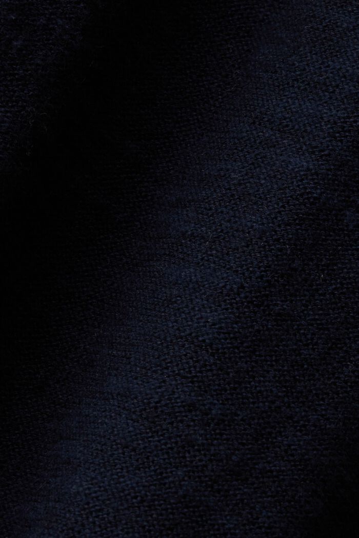 ‌棉麻混紡短袖套頭衫, 海軍藍, detail image number 5