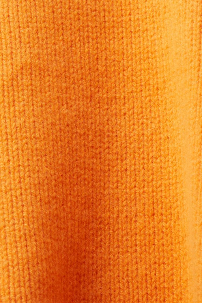 羊毛羊絨混紡LOGO標誌毛衣, 橙紅色, detail image number 5