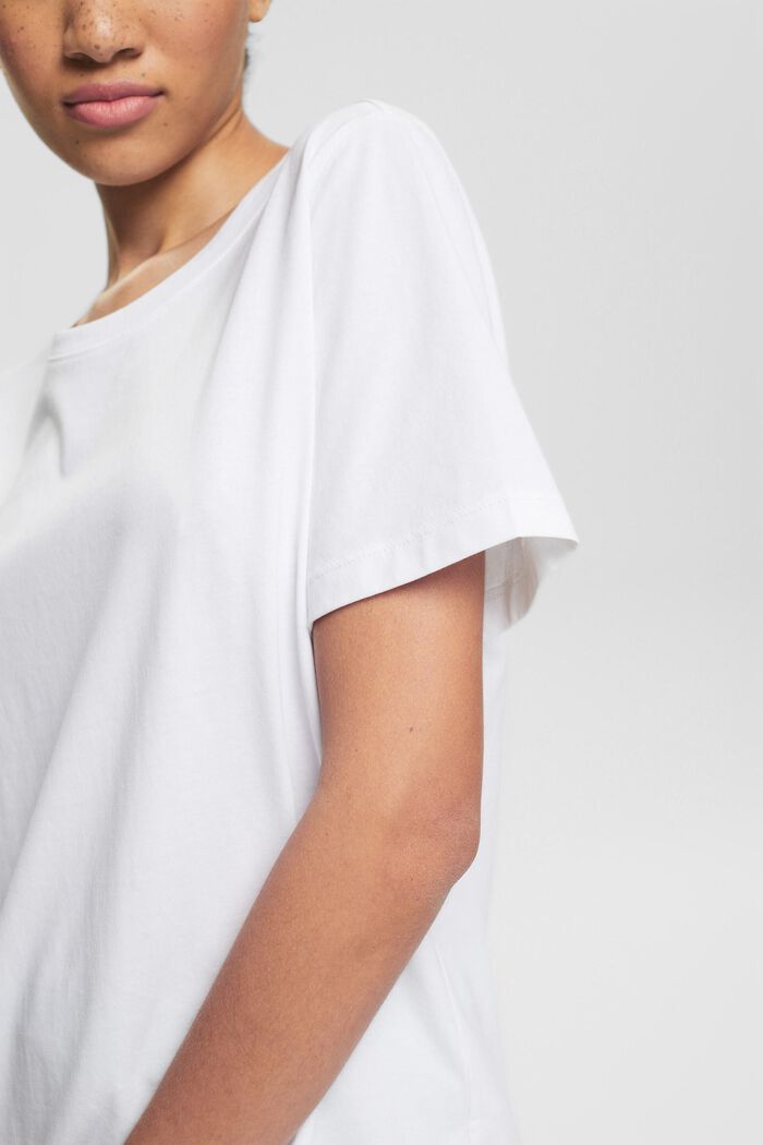 以 100% 有機棉製成的基本款 T 恤, 白色, detail image number 0