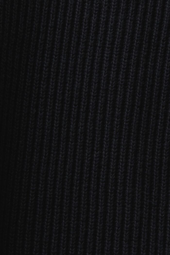 ‌羅紋針織V領開衫, 黑色, detail image number 4