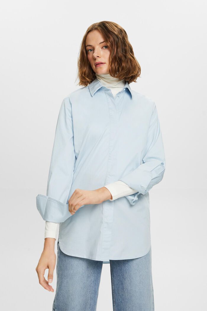 寬鬆版型女裝恤衫, LIGHT BLUE, detail image number 5