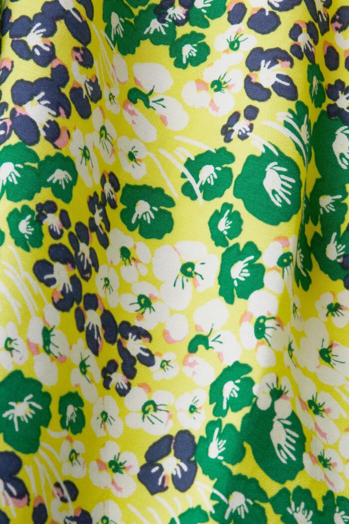 Floral Ruched Midi Dress, YELLOW, detail image number 6