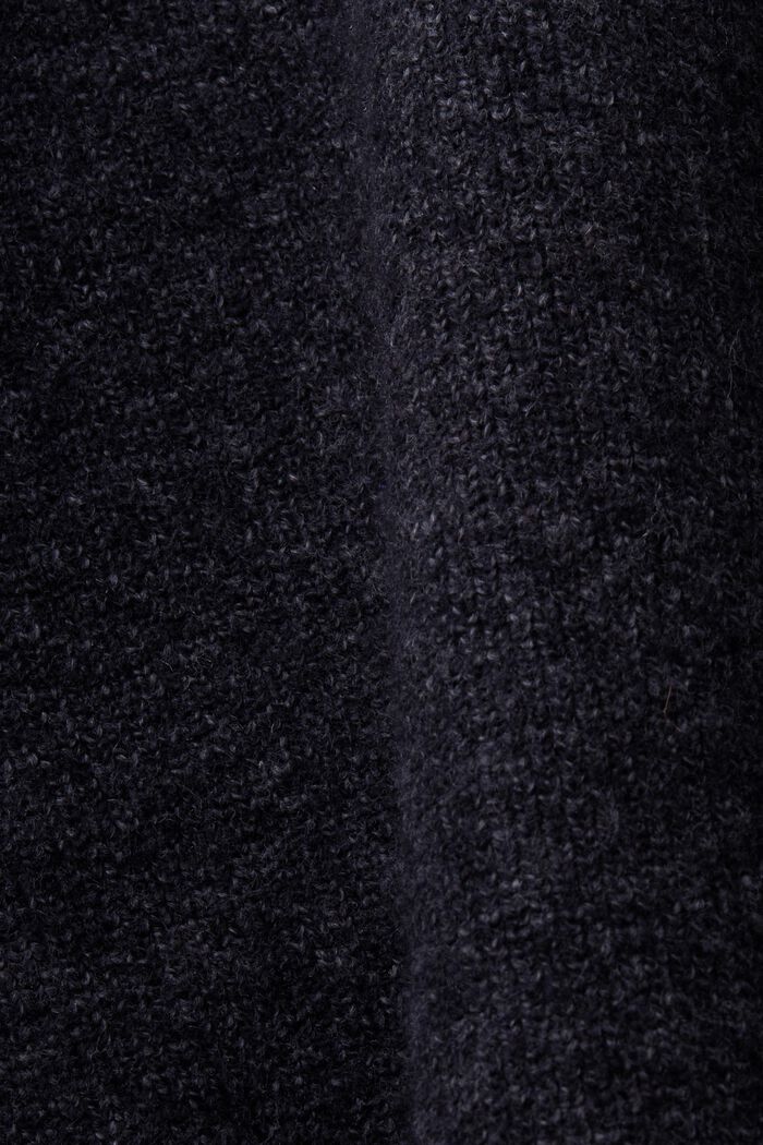 ‌絞花針織飛行員開衫, 黑色, detail image number 5