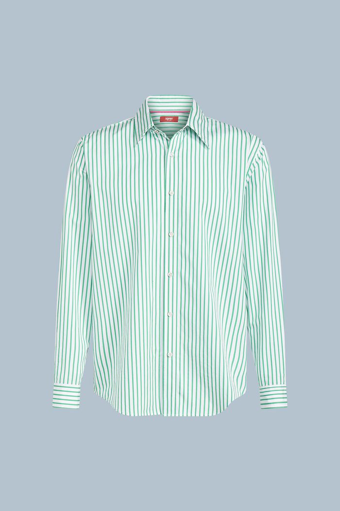 條紋棉質府綢恤衫, 綠色, detail image number 5