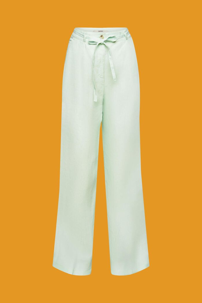 寬鬆亞麻長褲, 淺綠色, detail image number 7