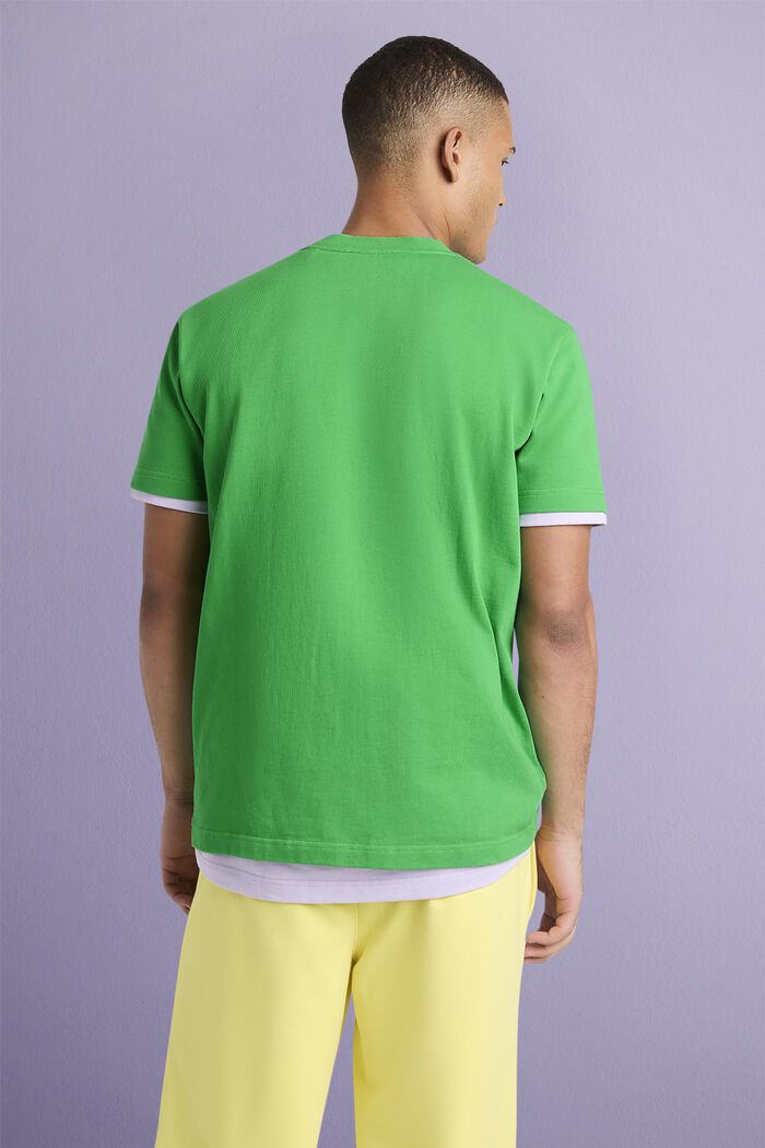 100%純棉厚平織布LOGO標誌T恤, 綠色, detail image number 2