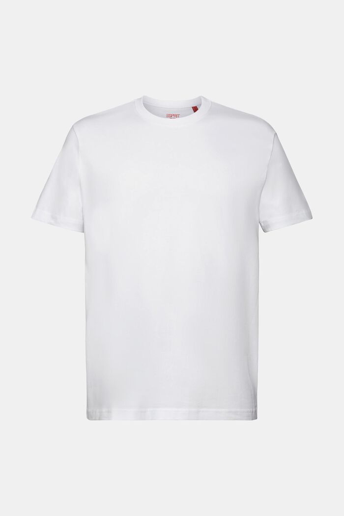 100%純棉平織布圓領T恤, 白色, detail image number 6