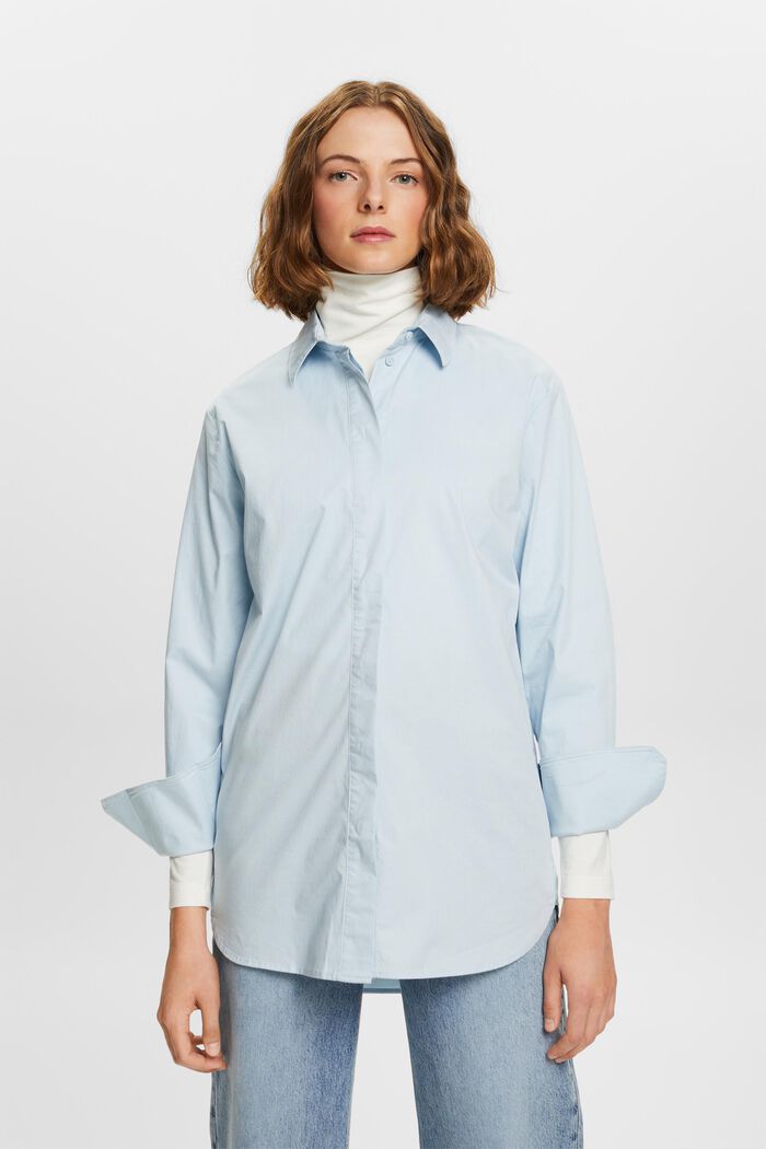 寬鬆版型女裝恤衫, LIGHT BLUE, detail image number 0