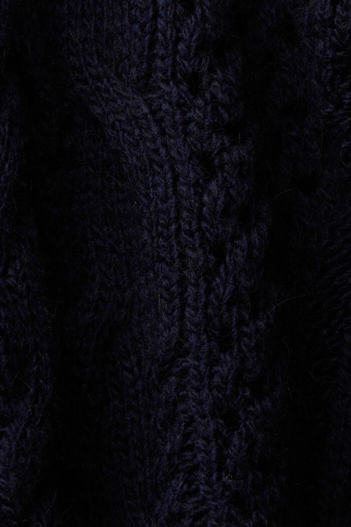 絞花針織毛衣, 海軍藍, detail image number 5