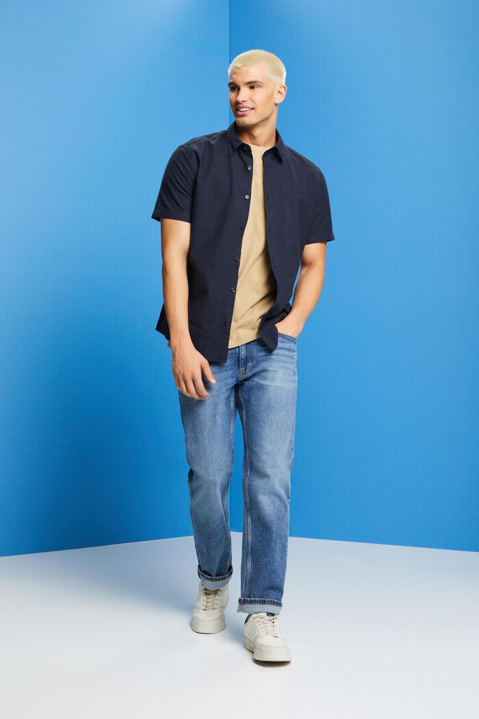 100%純棉短袖恤衫, 海軍藍, detail image number 1