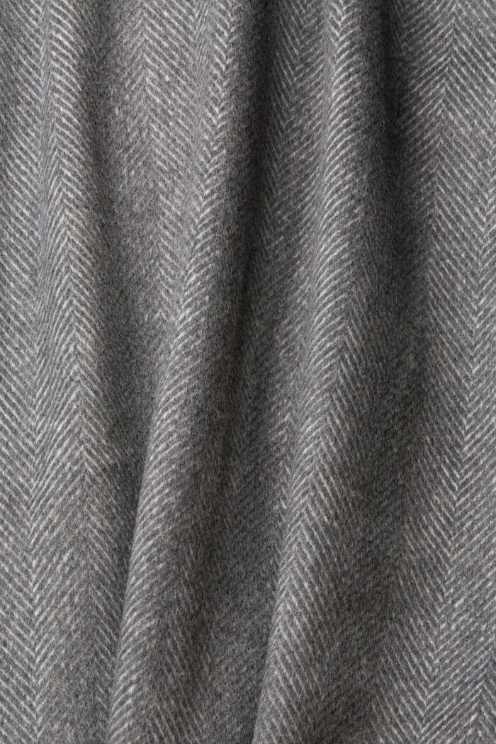 可拆式連帽羊毛混紡外套, 灰色, detail image number 5
