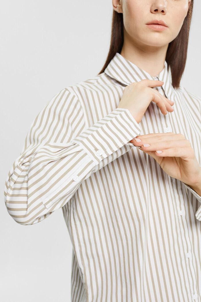 條紋梭織長衫, 白色, detail image number 2