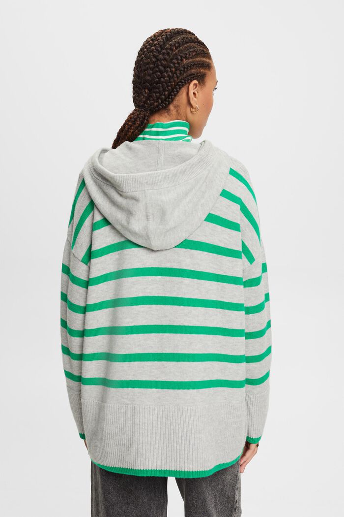 Sweater Hoodie, LIGHT GREY/GREEN, detail image number 4