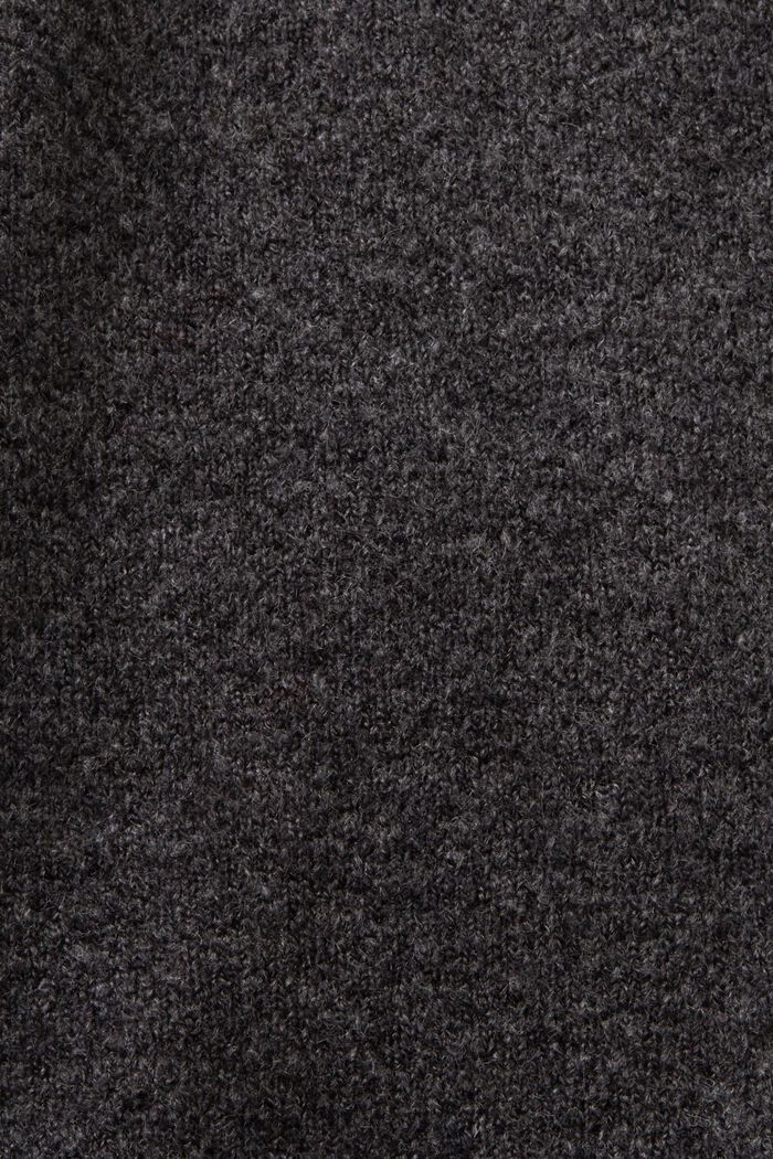 ‌羊毛混紡鈕扣V領開衫, 深灰色, detail image number 5