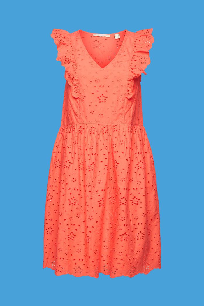 棉質蕾絲連衣裙, 珊瑚色, detail image number 6