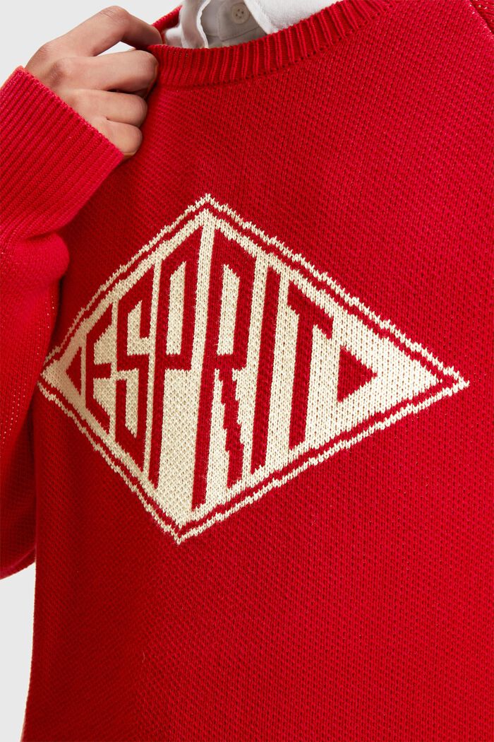 Unisex knitted jumper, RED, detail image number 1